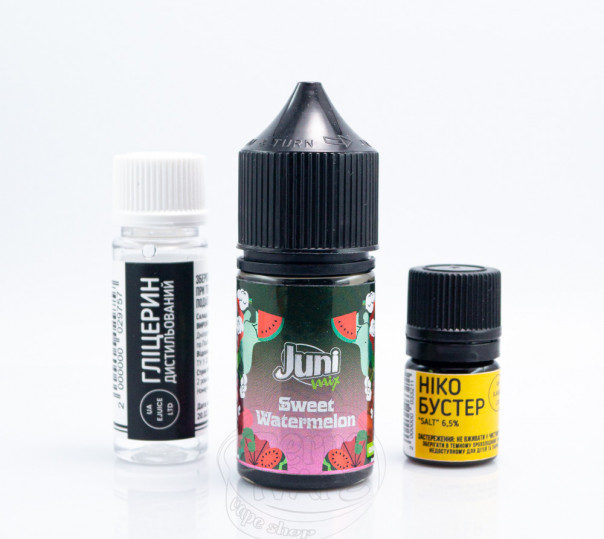 Рідина Juni Mix Salt Sweet Watermelon 30ml 50mg зі смаком солодкого кавуна (набір компонентів)