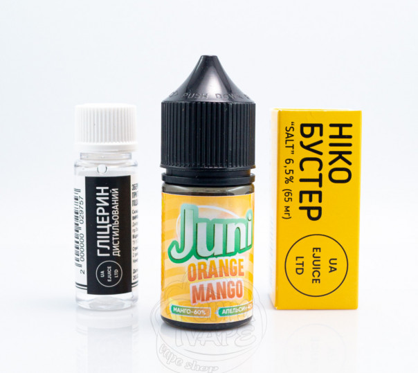 Рідина Juni Salt Orange Mango 30ml 50mg зі смаком апельсин з манго (набір компонентів)