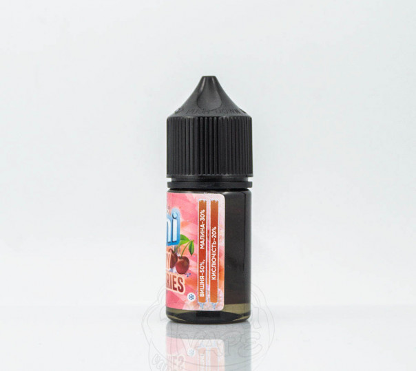 Рідина Juni Salt Cherry Raspberry 30ml 30mg на сольовому нікотині зі смаком вишні з малиною