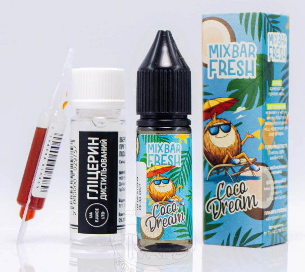 Жидкость Mix Bar Fresh Salt Coco Dream 15ml 50mg со вкусом кокоса и личи (набор компонентов)