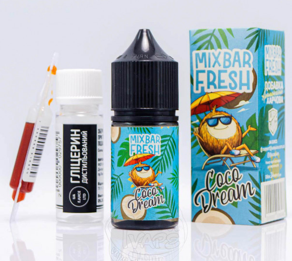 Рідина Mix Bar Fresh Salt Coco Dream 30ml 50mg зі смаком кокосу та лічі (набір компонентів)