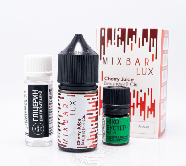 Рідина Mix Bar Lux Salt Cherry Juice 30ml 50mg зі смаком вишневого соку (набір компонентів)