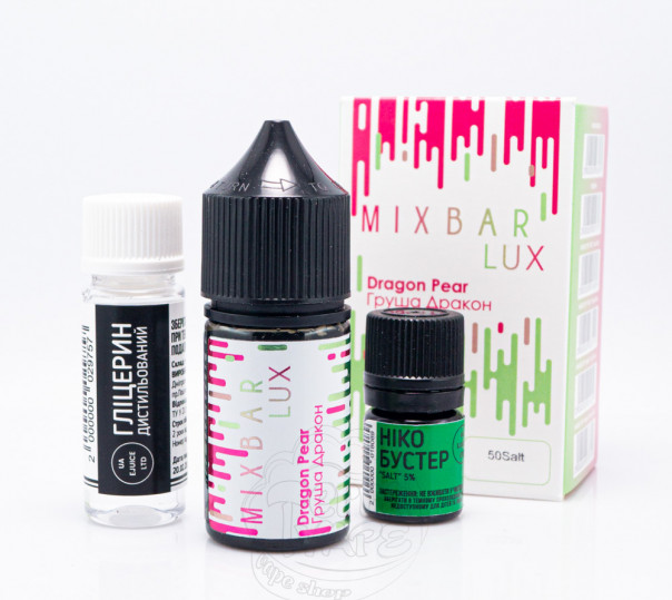 Рідина Mix Bar Lux Salt Dragon Pear 30ml 65mg зі смаком драгонфруту та груші (набір компонентів)