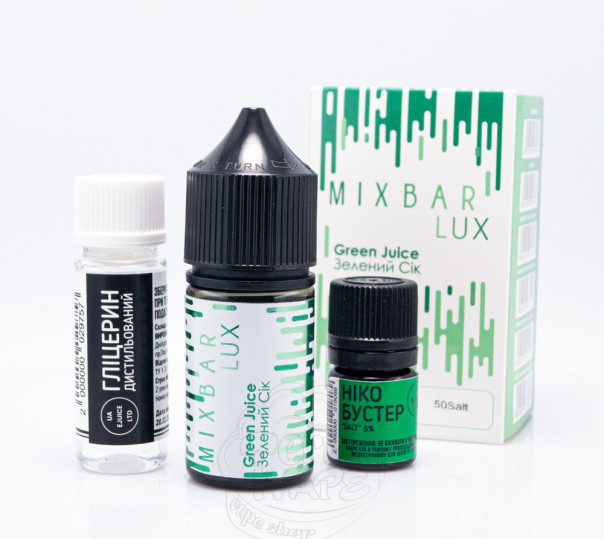 Жидкость Mix Bar Lux Salt Green Juice 30ml 50mg со вкусом кактуса и яблока (набор компонентов)