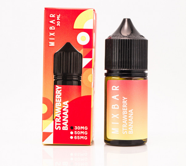 Жидкость Mix Bar Salt Strawberry Banana 30ml 30mg на солевом никотине со вкусом клубники и банана