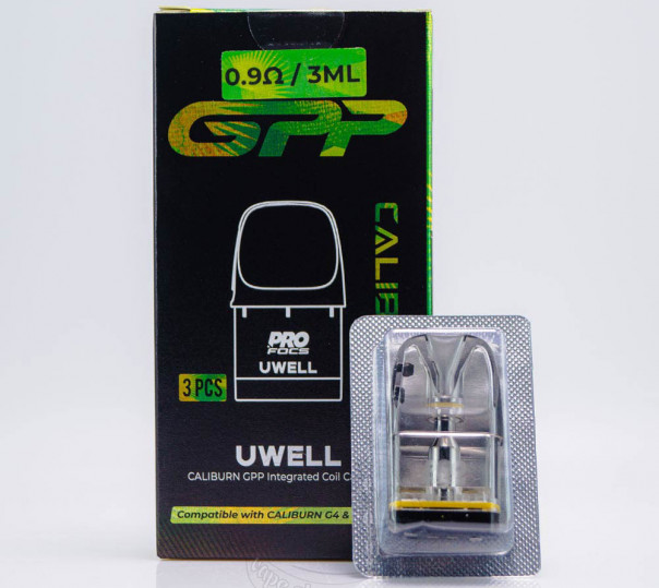 Картридж Uwell GPP Pod Cartridge 3ml 0.9Ом для многоразовой POD системы Caliburn G4, G4 Mini, G4 Pro, G3, GK3, G3 ECO, G3 Lite, G3 Pro, GK3 Pro, G4, G4 Pro, G4 Mini