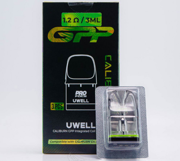 Картридж Uwell GPP Pod Cartridge 3ml 1.2Ом для многоразовой POD системы Caliburn G4, G4 Mini, G4 Pro, G3, GK3, G3 ECO, G3 Lite, G3 Pro, GK3 Pro, G4, G4 Pro, G4 Mini