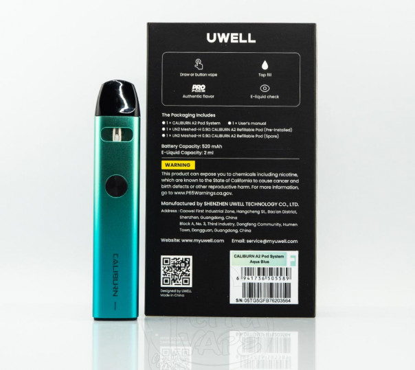 Uwell Caliburn A2 Pod Kit 520mAh Многоразовая POD система