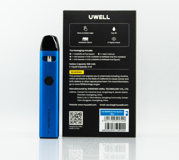 Uwell Caliburn A2 Pod Kit 520mAh Многоразовая POD система