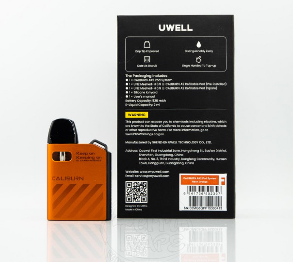 Uwell Caliburn AK2 Pod Kit 520mAh Багаторазова POD система