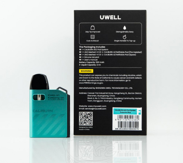 Uwell Caliburn AK2 Pod Kit 520mAh Багаторазова POD система