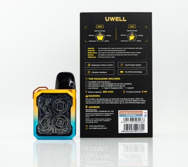 Uwell Caliburn GK2 Pod Kit 690mAh Многоразовая POD система