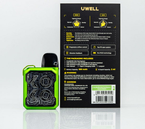 Uwell Caliburn GK2 Pod Kit 690mAh Многоразовая POD система