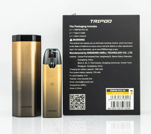 Uwell Tripod PCC Pod Kit 370mAh+1000mAh Багаторазова POD система