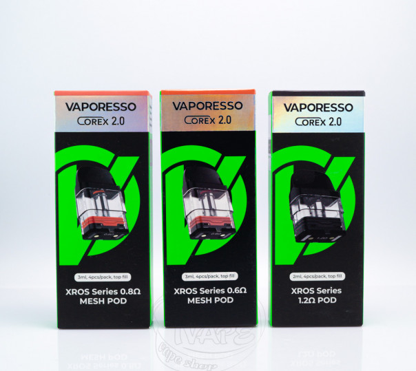 Картридж Vaporesso XROS Series (Corex 2.0) для багаторазової POD системи Xros, Mini, Nano, 3, 3 Mini, 3 Nano, 2, Pro, Cube, 4, 4 Mini 2ml/3ml