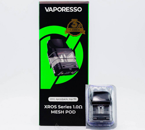 Картридж Vaporesso XROS Series (Corex 3.0) 1.0 Ом 2ml для многоразовой POD системы Xros, Mini, Nano, 3, 3 Mini, 3 Nano, 2, Pro, Cube, 4, 4 Mini, 4 Nano, 5, 5 Mini