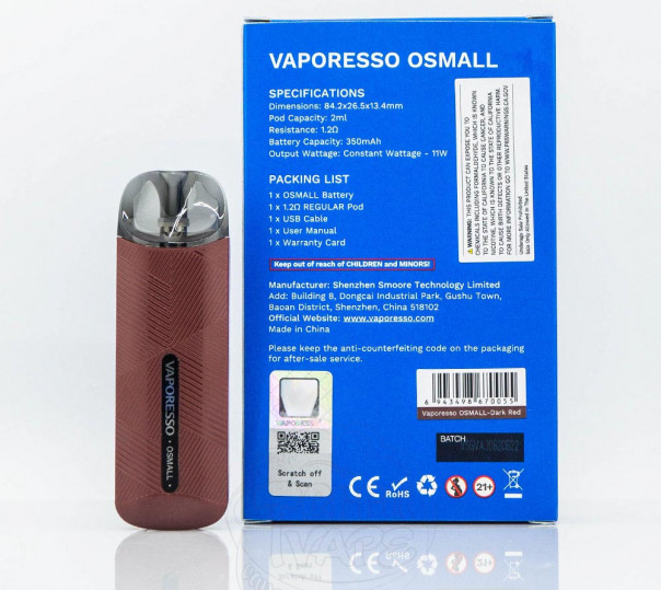 Vaporesso Osmall Pod Kit 350mAh Многоразовая POD система