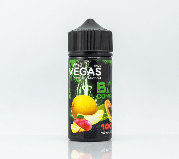 Рідина Vegas Max Organic Bad Company 100ml 3mg на органічному нікотині зі смаком дині, манго і папайї