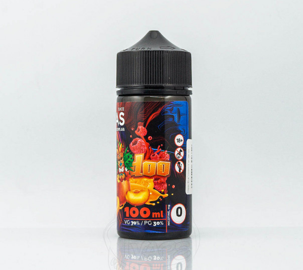 Рідина Vegas Max Organic Blue Voodoo 100ml 1.5mg на органічному нікотині зі смаком персика та полуниці