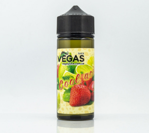 Рідина Vegas Max Organic Cool Acid 100ml 0mg без нікотину зі смаком полуниці та лайма з холодком