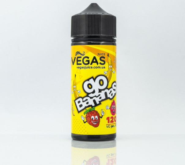 Жидкость Vegas Max Organic Go Bananas 100ml 0mg без никотина со вкусом клубники и банана