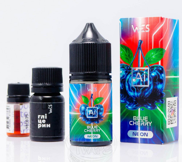 Жидкость WES AI Neon Salt Blue Cherry 30ml 50mg со вкусом синей вишни (набор компонентов)
