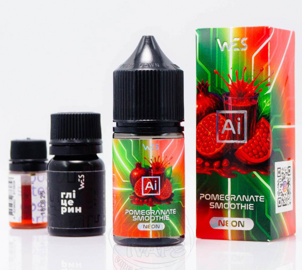 Жидкость WES AI Neon Salt Pomegranate Smoothie 30ml 50mg со вкусом гранатового смузи (набор компонентов)