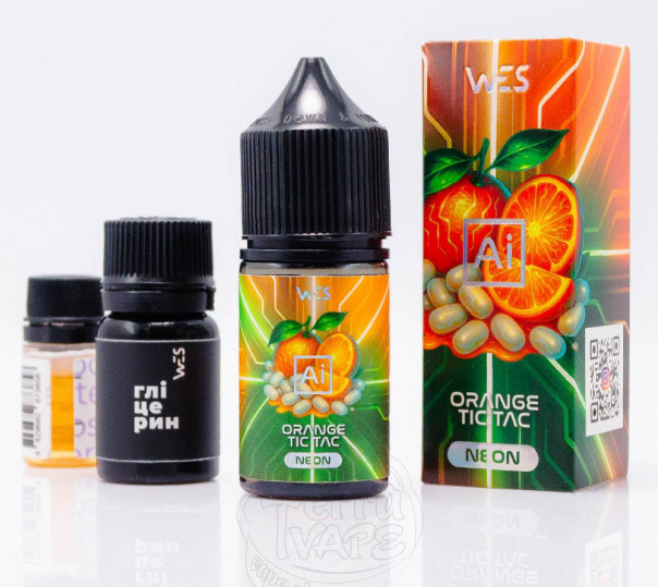 Жидкость WES AI Neon Salt Orange Tic Tac 30ml 65mg со вкусом апельсинового тик така (набор компонентов)