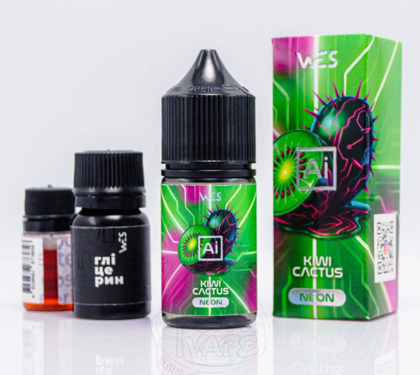 Жидкость WES AI Neon Salt Kiwi Cactus 30ml 50mg со вкусом киви и кактуса (набор компонентов) Жидкость WES AI Neon Salt Kiwi Cactus 30ml 50mg со вкусом киви и кактуса (набор компонентов)
