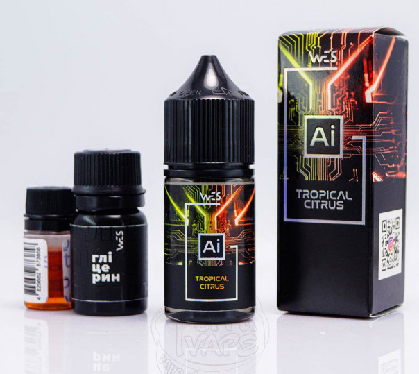 Рідина WES AI Salt Tropical Citrus 30ml 50mg зі смаком цитрусових тропічних фруктів (набір компонентів)