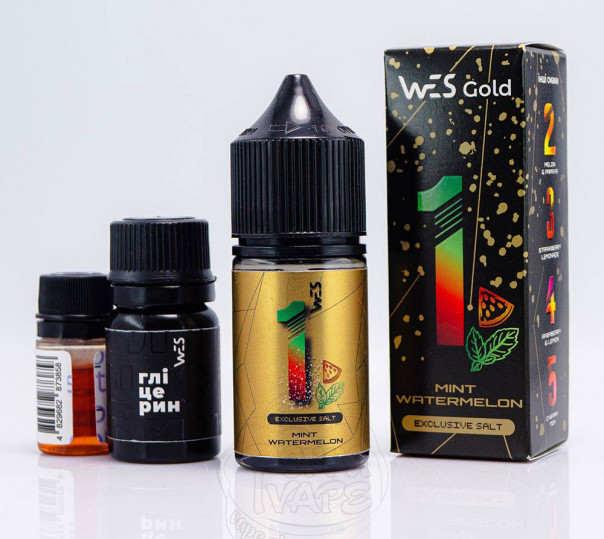 Рідина Wes Gold Line Salt #1 Mint Watermelon 30ml 65mg зі смаком кавуна з м'ятою (набір компонентів)