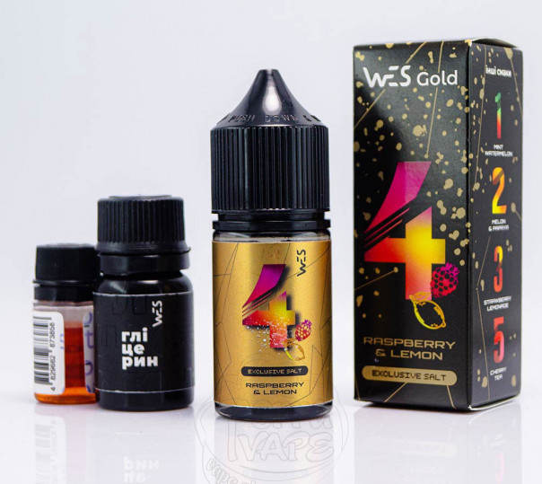 Рідина Wes Gold Line Salt #4 Raspberry Lemon 30ml 65mg зі смаком малини з лимоном (набір компонентів)