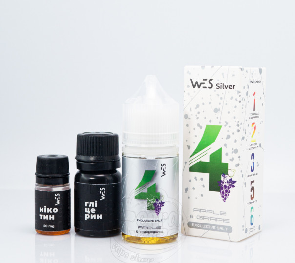 Рідина WES Silver Salt #4 Apple&Grape 30ml 65mg зі смаком яблука та винограду (набір компонентів)