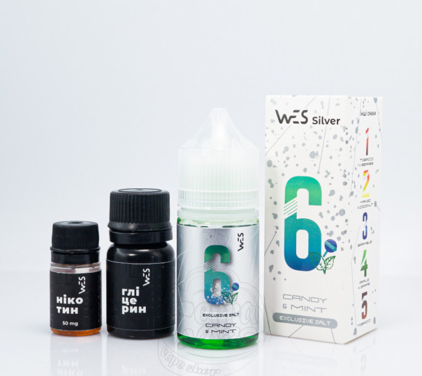 Жидкость WES Silver Salt #6 Mint Candy 30ml 65mg со вкусом мятной конфеты (набор компонентов)