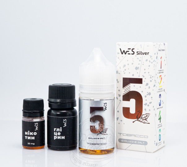 Рідина WES Silver Salt #5 Tobacco 30ml 65mg зі смаком тютюну (набір компонентів)