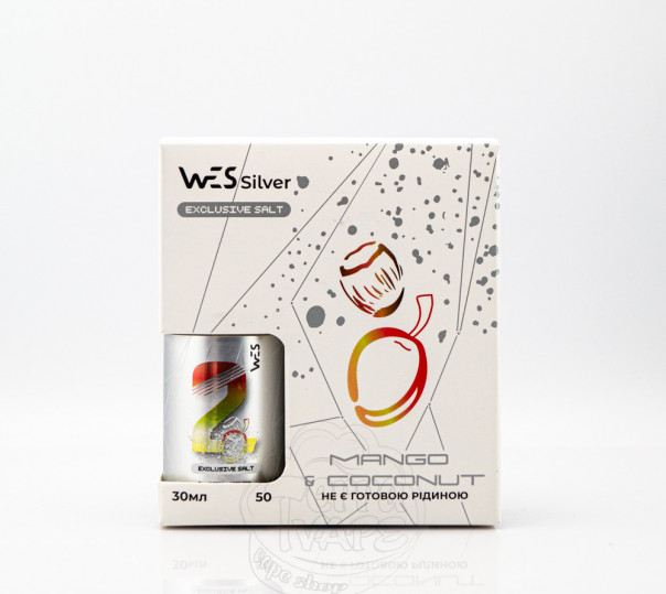 Жидкость WES Silver Salt #2 Mango&Coconut 30ml 65mg со вкусом манго и кокоса (набор компонентов)