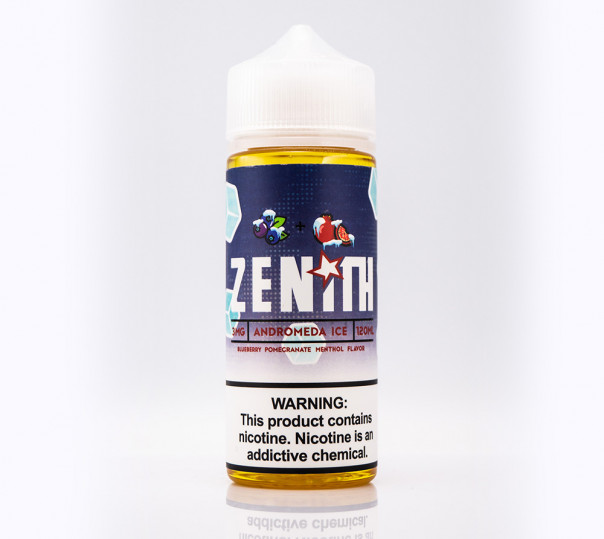 Рідина Zenith Organic Andromeda Ice 120ml 3mg на органічному нікотині зі смаком чорниці та гранату