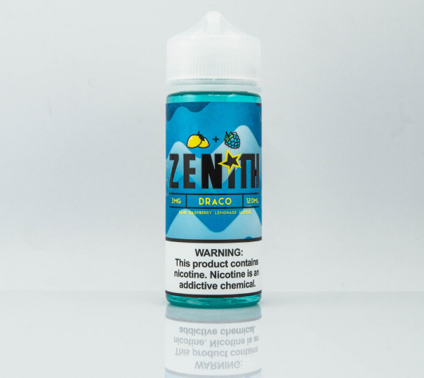 Рідина Zenith Organic Draco 120ml 3mg на органічному нікотині зі смаком синьої малини та лимона