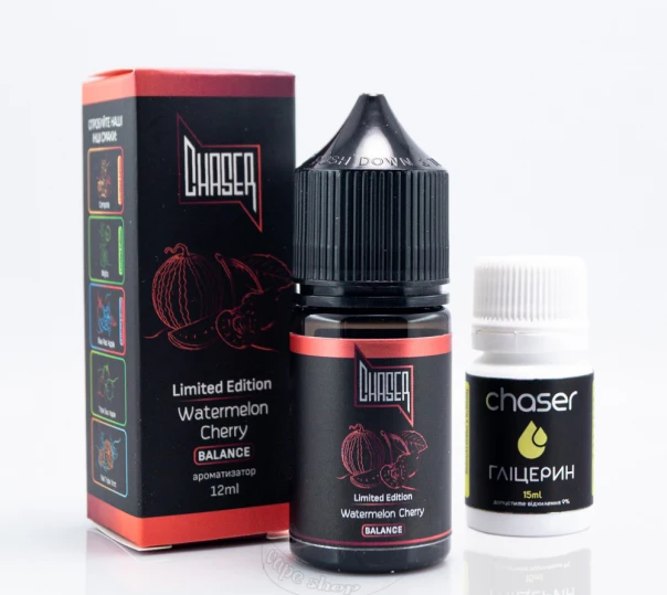 Жидкость Chaser Black Balance Salt Watermelon Cherry 30ml 65mg со вкусом арбуза с вишней (набор компонентов)