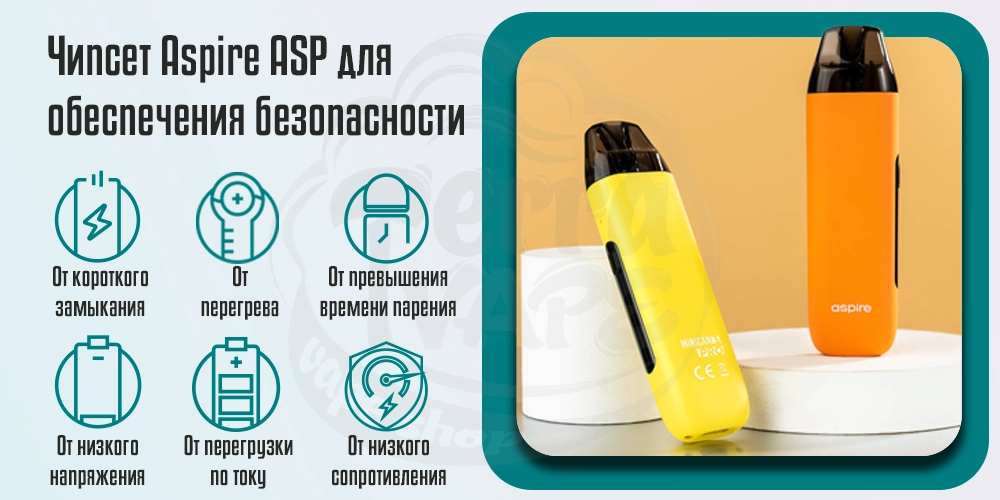 Функции безопасности Aspire Minican 3 Pro Pod System Kit