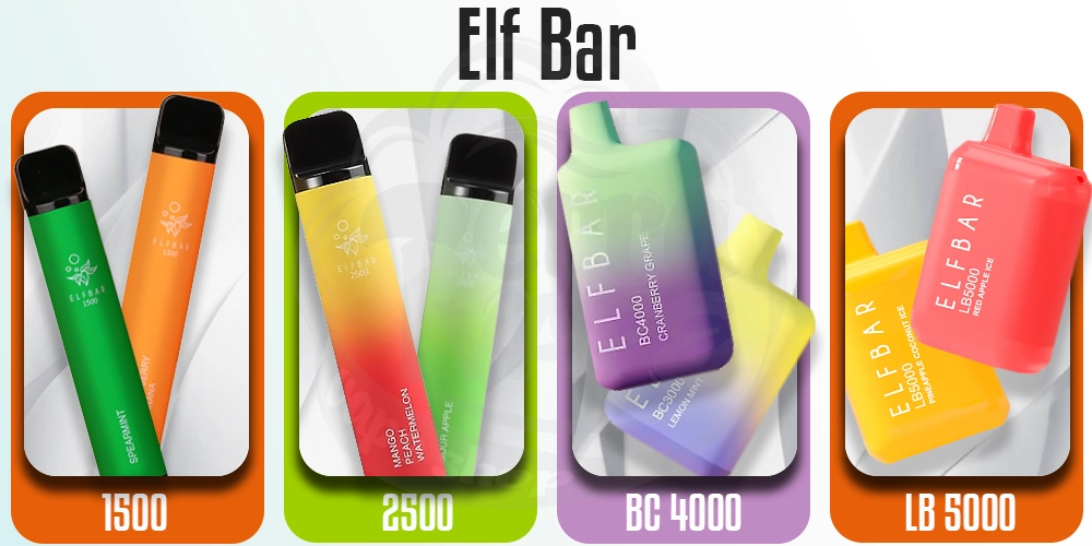 Моделі одноразок Elf Bar на 1500, 2500, 4000, 5000 затяжок