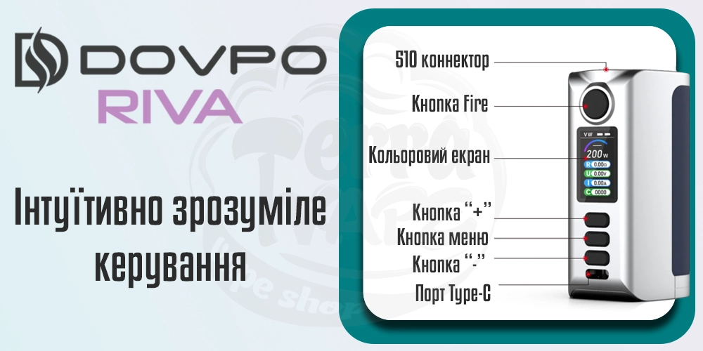 Управління Dovpo Riva 200 Box Mod