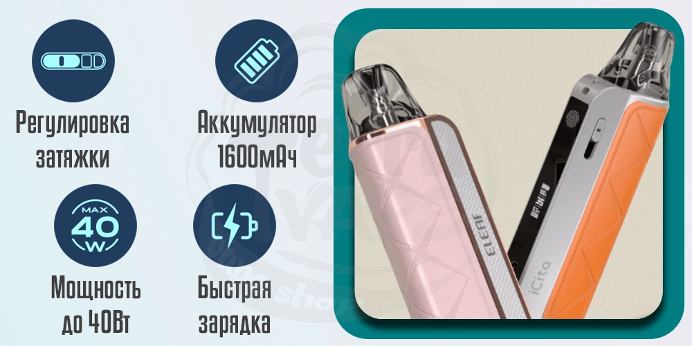 Основные характеристики Eleaf iCita Pod Kit