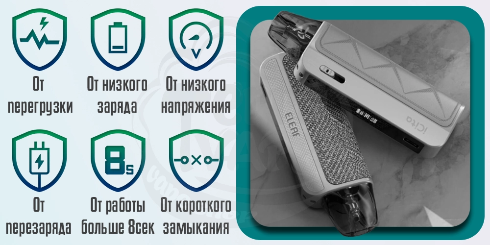 Функции защиты Eleaf iCita Pod Kit