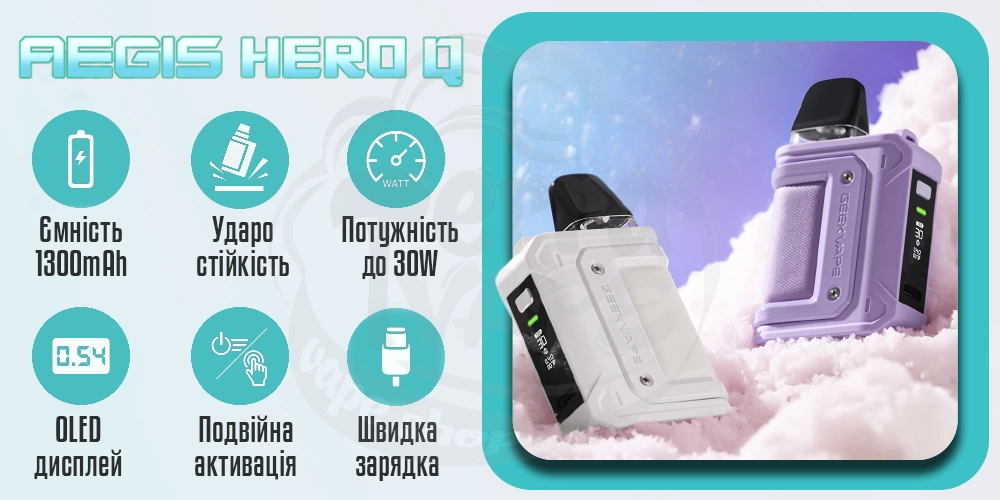 Головні характеристики Geekvape Aegis Hero Q Pod Kit