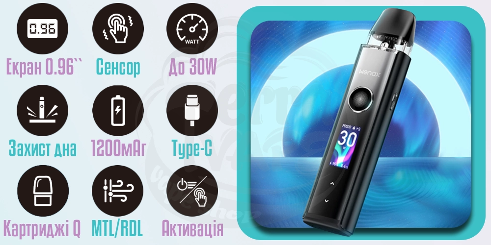 Основні характеристики Geekvape Wenax Q Pro Pod Kit