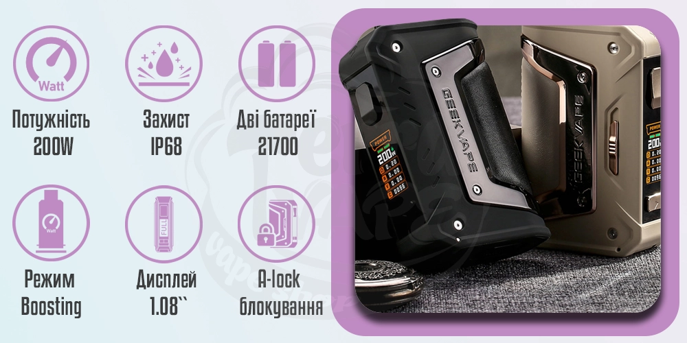 Основні переваги Geekvape Aegis Legend 2 Classic (L200 Classic) Box Mod