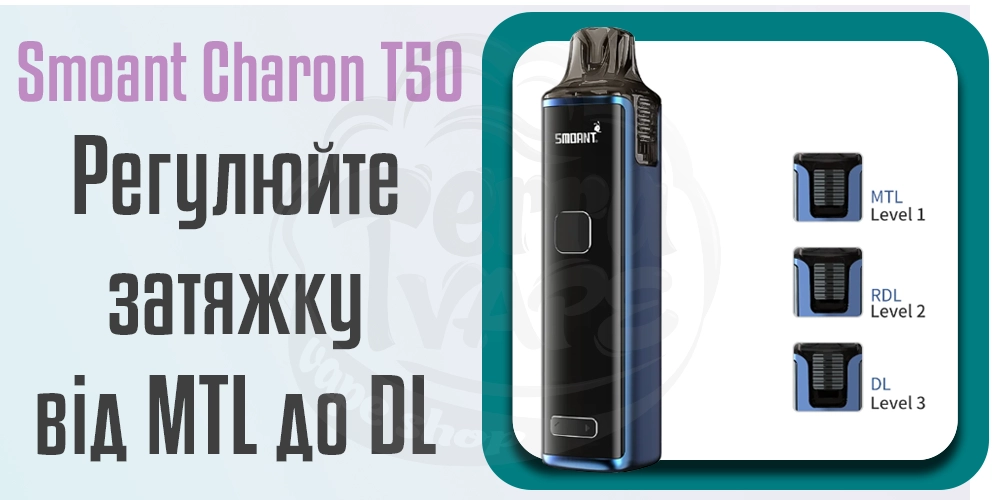 Регулювання затяжки Smoant Charon T50 Pod Mod Kit