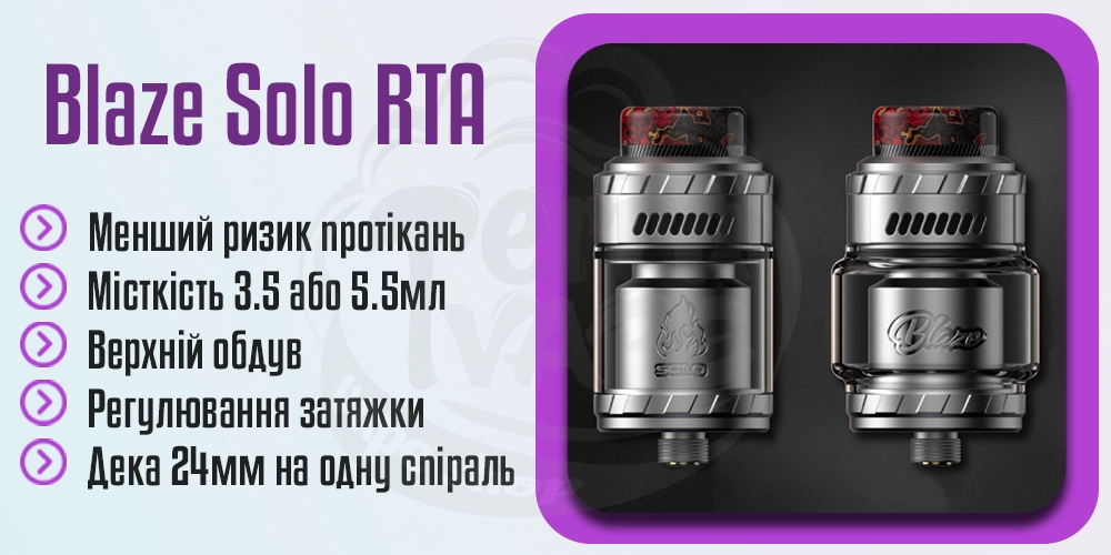 Основні характеристики ThunderHead Creations Blaze Solo RTA