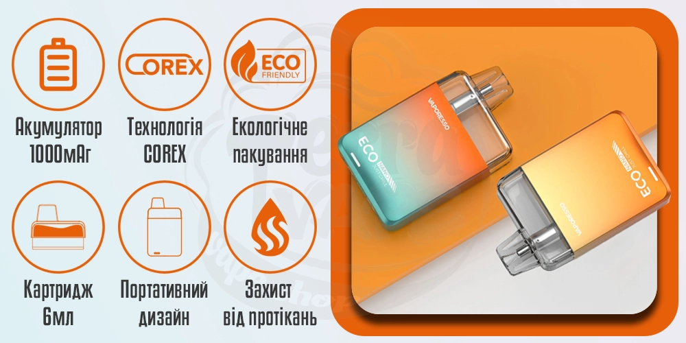 Основні характеристики Vaporesso Eco Nano Pod Kit